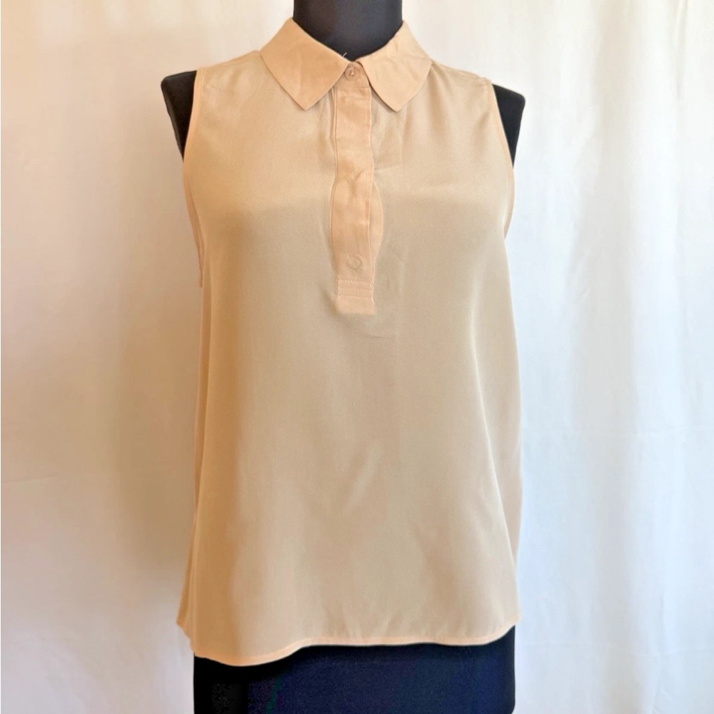 Equipment Femme Nude Pink Sleeveless Silk Blouse - Size Small